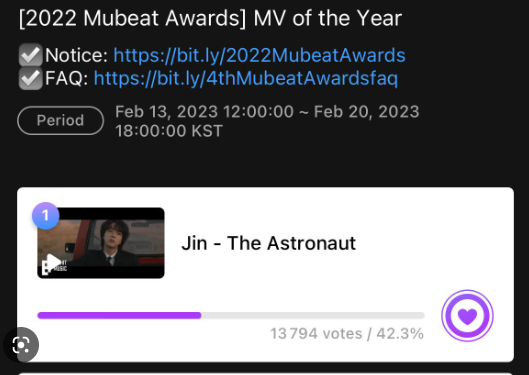 BTS Fanbase Accused of Cheating in Mubeat MV Vote for Jin, Seokjin’s Fans Speak Out